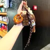 Chaveiro de pão alcalino pequeno pingente croissant bagel criativo pingente de chaveiro de mochila presente de formatura pequeno presente