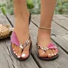 Cross2026 Verano Nuevo Chanclas Planas para Mujer Moda Europea y Americana Chanclas con Lentejuelas Sandalias de Playa Versátiles para Mujer