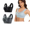 Chaleco de encaje sin aros de acero de talla grande, ropa interior con cierre lateral fino, sujetador ajustable fruncido con leche, venta directa de fábrica transfronteriza