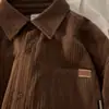 Camisa de Pana de Manga Larga para Hombre Primavera y Otoño Holgada Retro Americana Moderna Invierno Camisa Simple Tendencia Marca Chaqueta