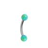 Anillo de ceja piercing de titanio G23 de doble cabeza de ópalo transfronterizo 16G barra curva rosca externa anillo de ceja personalidad F136 clavo para hueso de la oreja
