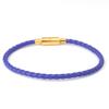 Pulseira de Cordão de Couro de Aço Inoxidável 3,0mm Fivela Resistente ao Desgaste Cordão de Couro Pendurado Fecho de Pressão Usável Ouro Duro Miçangas Cordão de Mão
