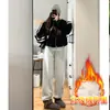 Pantalones de Chándal Gruesos con Forro de Polar Gris para Mujer, Talla Petite, Pantalones para Primavera y Otoño Temprano, Atuendo de Harbin