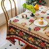 Lexuanxiu Toalha de Mesa Jacquard Vermelha para Ano Novo e Natal Espessada Luxo Acessível Atmosfera de Alto Padrão Toalha de Mesa Retangular