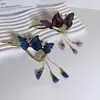 Accesorios para el Cabello con Borla y Mariposa Estilo Chino Parte Trasera de la Cabeza Sentido de Alta Gama Pinza Grande Hebilla de Rana Clip Giratorio de Moda