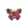 Broche de Borboleta de Luxo Leve com Esmalte Totalmente Diamantado e Acabamento em Madrepérola, Design de Asas em Cor Gradiente, Broche Acessório de Alta Qualidade para Terno e Casaco