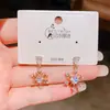Pendientes Colgantes de Zirconia con Forma de Copo de Nieve de Aguja de Plata Estilo Coreano, Pendientes Dulces y Versátiles de Gama Alta con un Toque Elegante
