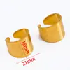 Anel Aberto de Aço Inoxidável 304 Texturizado Formato Coração Folha de Salgueiro Galvanoplastia de Ouro Real 18K Anel Ajustável DIY