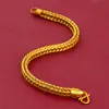 Popular Pulseira de Corrente Geométrica em Barracas de Rua, Moda Europeia e Americana Corrente Cauda de Raposa Osso de Cobra Dourado Pulseira Joias Masculinas Atacado do Fabricante