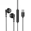 Item popular de comércio exterior: Fones de Ouvido Tipo-C, Estilo Metálico Intra-auricular, Cabo Trançado, Som de Alta Qualidade, Controle com Fio, Compatível com Celulares Android