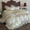 1 Juego de Cuatro Piezas de Estilo Pintura al Óleo Francés Lenzing Tencel Austriaco Estampado Digital Floral Cubierta de Edredón Refrescante de Seda Helada Ropa de Cama