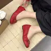 Zapatos de cuero con pajarita retro, sandalias Mary Jane de corte bajo, zapatillas tipo rollo de huevo de color liso para verano, bailarinas