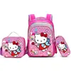 Nova Mochila Escolar Infantil de Três Peças com Rodinhas de 16 polegadas para Comércio Exterior América do Sul, Mochila 3D de Nylon com Desenho Animado para Estudantes, Costas Duplas