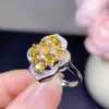 Anillo de Zafiro Amarillo Puro Natural Gema Grado 5A Tamaño 3*4mm Plata 925 Artesanía Fina Incrustación Venta Directa de Fábrica