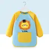 Bata de Pintura Infantil, Delantal de Pintura Artística, Babero para Comer de Bebé, Guardería Cinta Mágica Impermeable Ropa para Usar al Revés