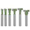 Corteador de Furo de Fechadura Yusheng Verde Conjunto de 6 Peças Fresadora para Marcenaria Fresadora de Dupla Face Cortador de Fenda em T Ganchos para Porta-Retratos Gongs