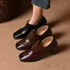 Zapatos de Tacón Alto Versátiles con Puntera de Metal Estilo Francés para Mujer, Nuevos Zapatos de Salón de Punta Cuadrada con Tacón Grueso y Corte Profundo para Primavera y Otoño 2026, Zapatos de Moda para Mujer