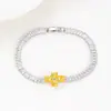 Douyin Transmissão ao Vivo Trevo de Quatro Folhas Pulseira Ajustável Deslizante Simples Acessível Luxo Feminino Ins Diamante Corrente de Pequeno Presente