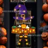 Decoraciones Populares Transfronterizas para Puertas de Halloween: Fantasma, Calabaza, Gato Negro, Señal de Decoración de Corona para Puerta Principal de Madera de Halloween