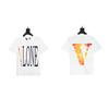 2024 VLONE Camiseta de Manga Corta Serie V Grande Estampado de Estrella V Camiseta de Manga Corta para Parejas Hombres y Mujeres Tendencia High Street Personalizada