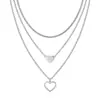 Nuevo collar de acero inoxidable de estilo europeo y americano transfronterizo que no se decolora, con modernos colgantes de corazón, hoja, cruz y cuentas