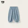 Ropa infantil Yingsibao otoño nuevo pantalones para niñas jeans para niños pantalones jogger con cordones para niños mayores