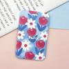 Funda para tarjeta tipo deslizante fresca y sencilla, tarjeta de comida de flor roja pequeña de campus, funda protectora para tarjeta de campus, funda para tarjeta de trabajo, etiqueta de control de acceso