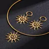 Collar Colgante de Sol Espiral Transfronterizo Europeo y Americano Estilo INS Pendientes de Moda Lujo Ligero Aleación de Zinc Chapado en Oro de 18k