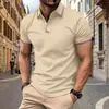 Moda Masculina Casual Transfronteriza Temu Estampado 3D Manga Corta Botones Polo Verano Nueva Fuente Fábrica Mayorista