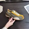 Zapatillas de ballet de color retro a bloques Lan Gui para mujer, nuevo modelo de otoño 2026, zapatos deportivos casuales versátiles de cuero genuino con suela plana para mujer