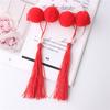 Ano Novo Vermelho Festivo Crianças Antigos Acessórios para o Cabelo Flor Borla Hairband Rosa Grampo de Cabelo Jóias Hanfu Colocação Antiga