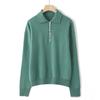 Suéter de Cachemira para Mujer Estilo Coreano Solapa Botón Pequeño Color Claro Tejido Suelto Adelgazante Ropa de Trabajo Otoño e Invierno Nuevo Jersey