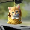 Pendente de carro de gatinho de bolso novo transfronteiriço, decoração de espelho retrovisor de ukulele plano, ornamentos para casa