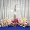 Nuevos accesorios de boda: candelabro de cristal galvanizado de estilo europeo con diseño de franja de hielo de cristal, adornos decorativos para bodas