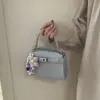 Bolsa Pequena de Mão com Padrão de Pedra para Mulheres, Nova Moda Primavera 2026 Bolsa Simples de Ombro Transversal, Bolsa Quadrada Pequena Estilosa
