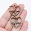 25x25mm 2.36g Colgante Corazón ECG Amor Corazón de Melocotón Accesorios de Joyería Aleación Colgante DIY