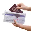 Bolsa para guardar passaporte para viagens ao exterior, porta-documentos de identidade portátil, cartão de embarque, porta-cartões, capa protetora, bolsa para guardar documentos A4