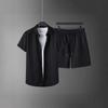 Comércio Exterior Transfronteiriço Novo Conjunto Casual Masculino Moda Marca Tendência Solto Tamanho Grande Camisa de Manga Curta Shorts Conjunto de Duas Peças para Homens