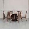 Nuevo Estilo Chino Mesa de Comedor y Silla de Madera Maciza Combinación para Hogar, Restaurantes Grandes y Pequeños y Villas Lujo Ligero Madera de Ébano Mesa Redonda con Plato Giratorio