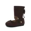 Botas femininas de cano médio estilo coreano 2025 outono novo sapatilhas removíveis com laço para meninas botas infantis