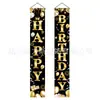 Nuevos accesorios de decoración de cumpleaños transfronterizos: Banderas decorativas de poliéster 100D, tela de fondo para cumpleaños, pancartas y pareados personalizados