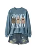 Amazon eBay tienda independiente moda versátil mujer temporada espeluznante tres fantasmas sudadera divertida