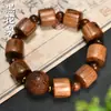 Pulsera de Cuentas de Barril de Palisandro Negro 15mm Cuentas Separadas Pulsera de Cuentas de Buda Pixiu Tallado Rosario para Hombres y Mujeres Joyería Regalo
