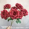 Tecido de lã 7 cabeças buquê de rosa diamante flor de simulação flor rosa flor de casamento material de flor flor de mão decoração de casa flor artificial