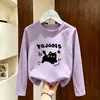 Camiseta de Algodão Puro para Meninas Primavera e Outono, Blusa Básica Elegante de Manga Longa para Crianças Mais Velhas, Coleção Primavera e Outono 2026