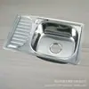 Lavabo de acero inoxidable de una cubeta con plato y laterales altos, modelo 5050 estilo ruso para exportación