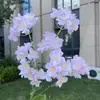 Flor de Cerejeira Artificial com 6 Galhos Flor Falsa para Casamento Decoração de Casa Venda por Atacado