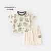 Kaka Panda Camisetas de Manga Corta para Niños Conjunto de Dos Piezas Ropa de Verano para Niñas Traje Casual de Verano para Niños Ropa para Bebés y Niños