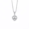 Beixi Joyería de Plata Plata de Ley S925 Corazón Inteligente que Late Corazón Destello Diamante Collar Simple Accesible Lujo Cadena Clavicular para Mujeres