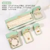 Caja de Joyería de Cuero, Anillo de Alta Gama, Collar, Pulsera, Colgante, Caja de Almacenamiento Portátil, Caja de Embalaje para Regalo de Joyería Navideña